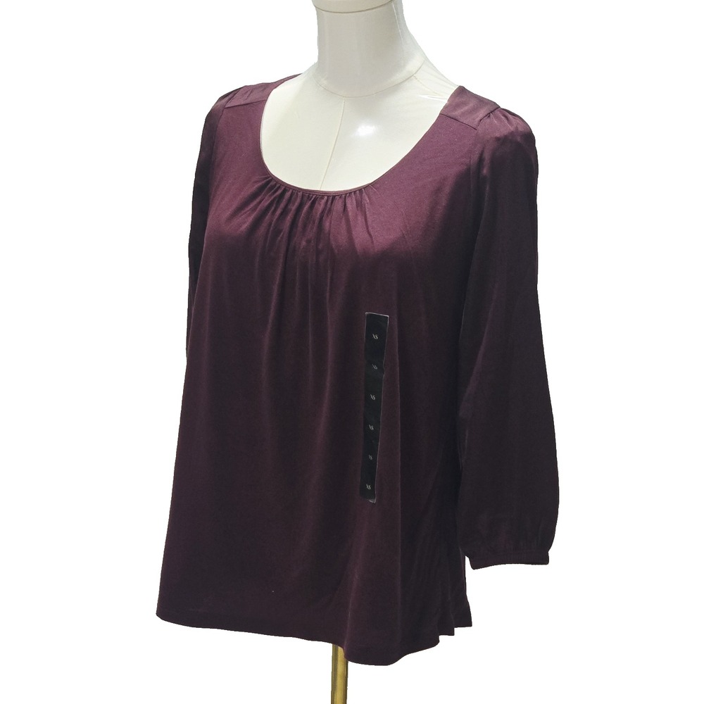 banana republic blouse‎ sleeve size xs womens nwt top wine red